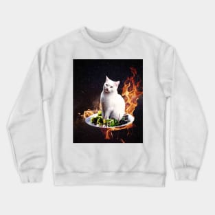 Confused Space Cat - Woman Yelling at Cat Meme Crewneck Sweatshirt